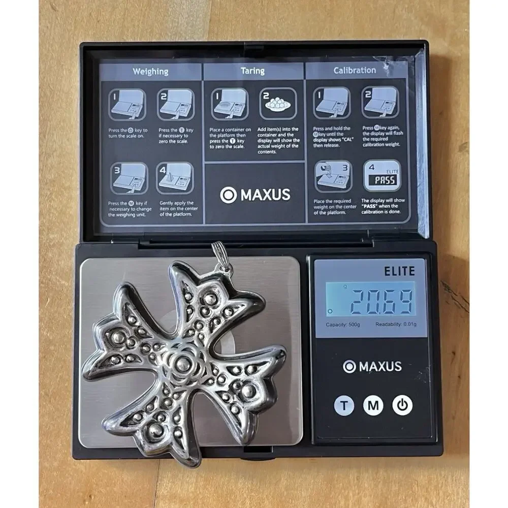 Vtg Retired Limited Edition 1975 Reed & Barton Sterling Silver Christmas Cross - Picture 6 of 6